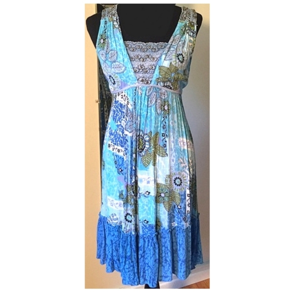 VINTAGE flowy rayon bohemian dress - Picture 15 of 15